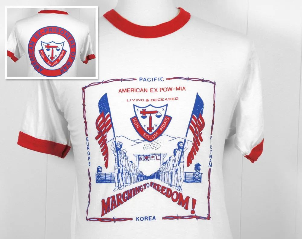 1980's American Ex POW - MIA Ringer T-Shirt - Size L