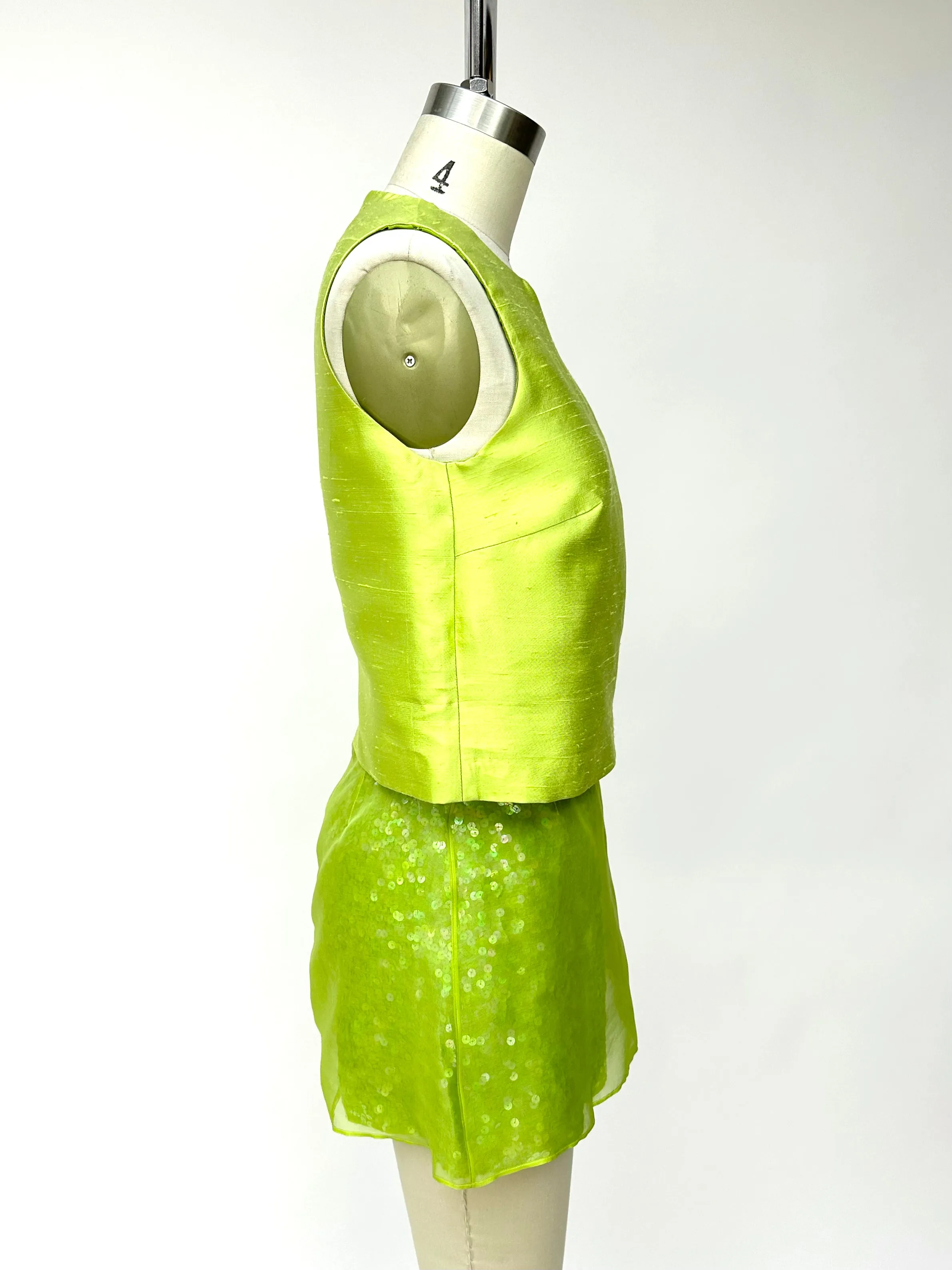 1990s DKNY Silk & Sequin Skirt Set
