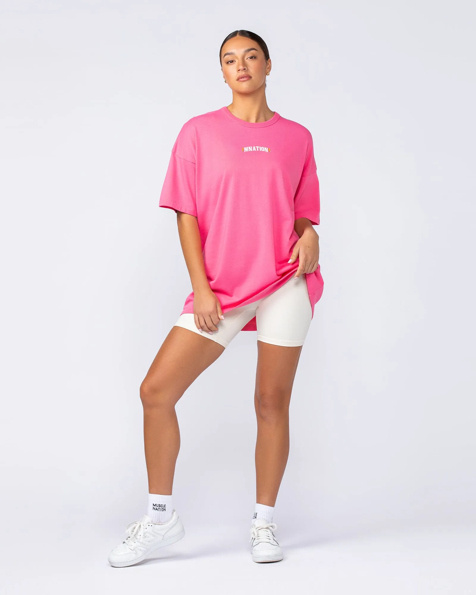 4Eva Eva Oversized Tee - Flamingo