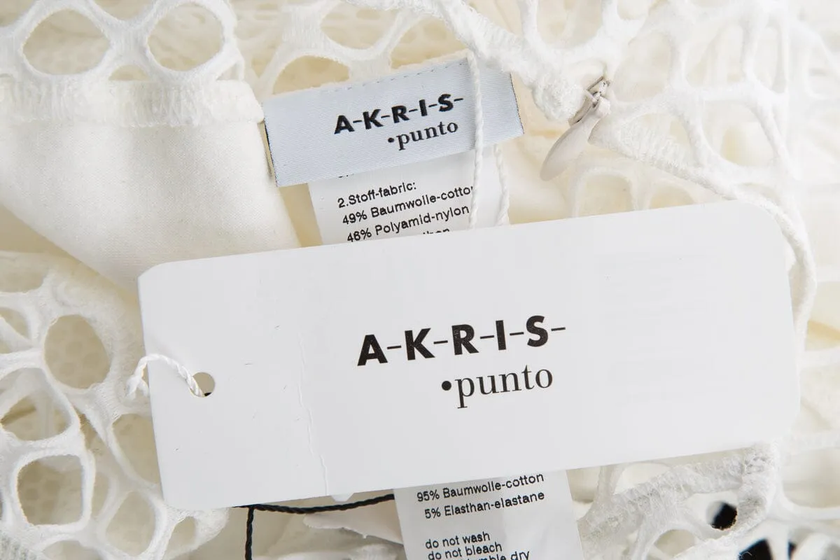 Akris White Net Detail Sleeveless Blouse SZ 14 NWT