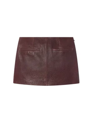 A.L.C. Cowan Leather Mini Skirt in Umber