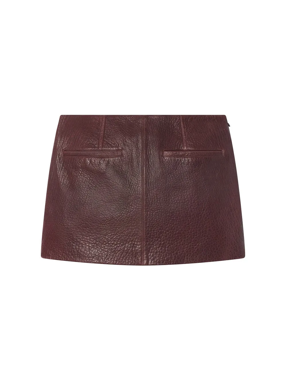 A.L.C. Cowan Leather Mini Skirt in Umber