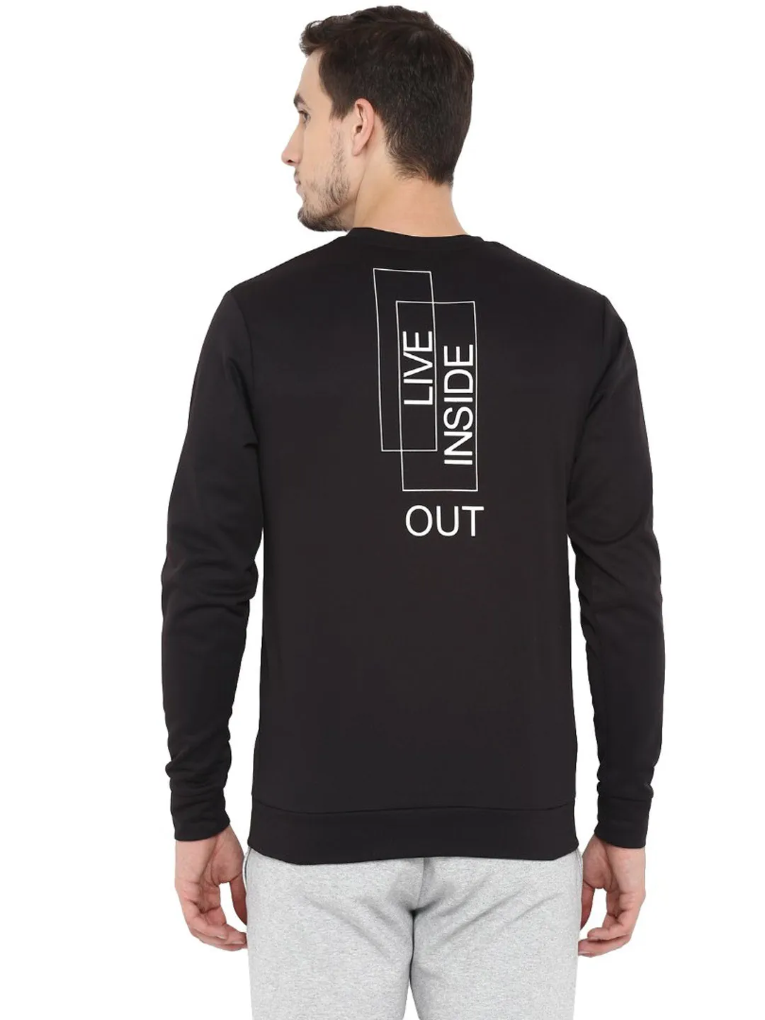 Alcis Men Solid Black Sweatshirt
