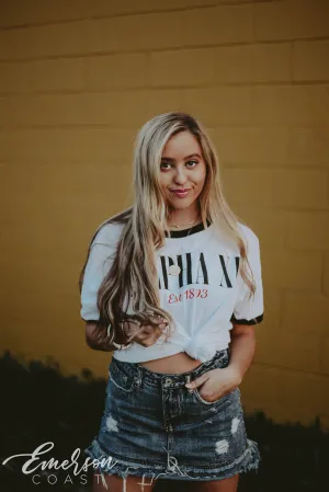 Alpha Xi Simple Ringer Tshirt