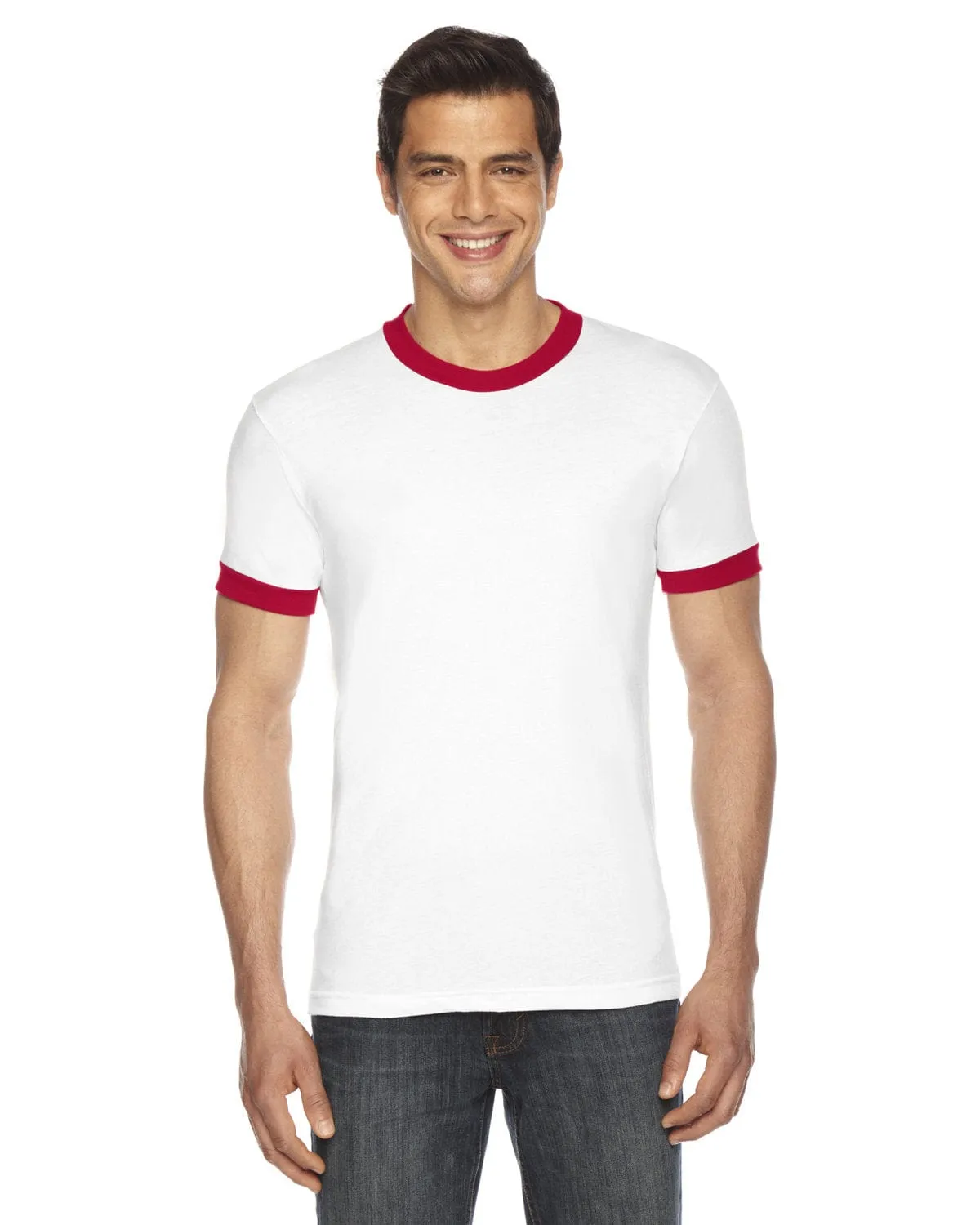 American Apparel Unisex Poly-Cotton Short Sleeve Ringer T-Shirt