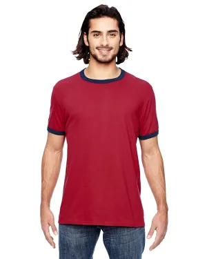 Anvil Lightweight Ringer T-Shirt | Ind Red/ Navy