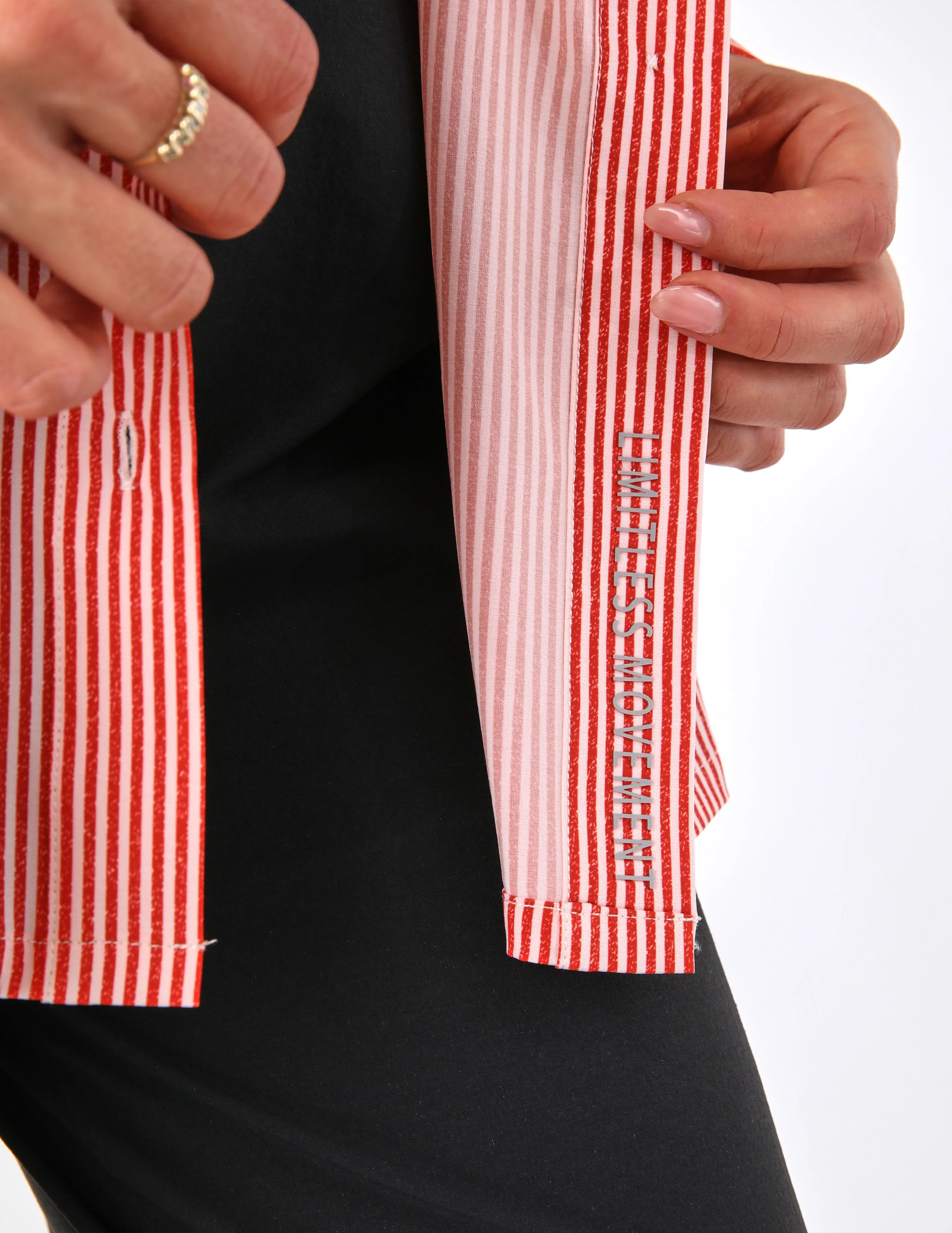 Austin Button Up: Scarlet/White Stripe