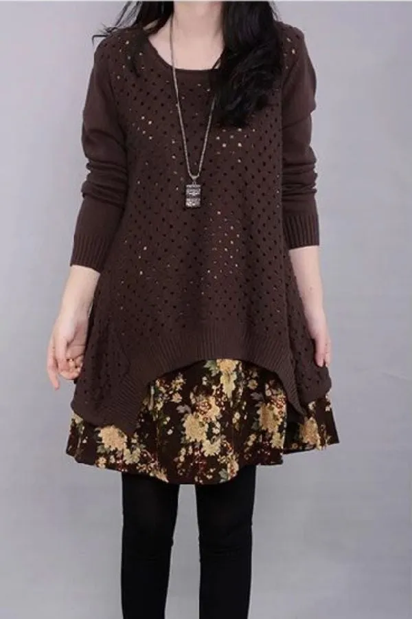 Back Button Two-piece Blouse