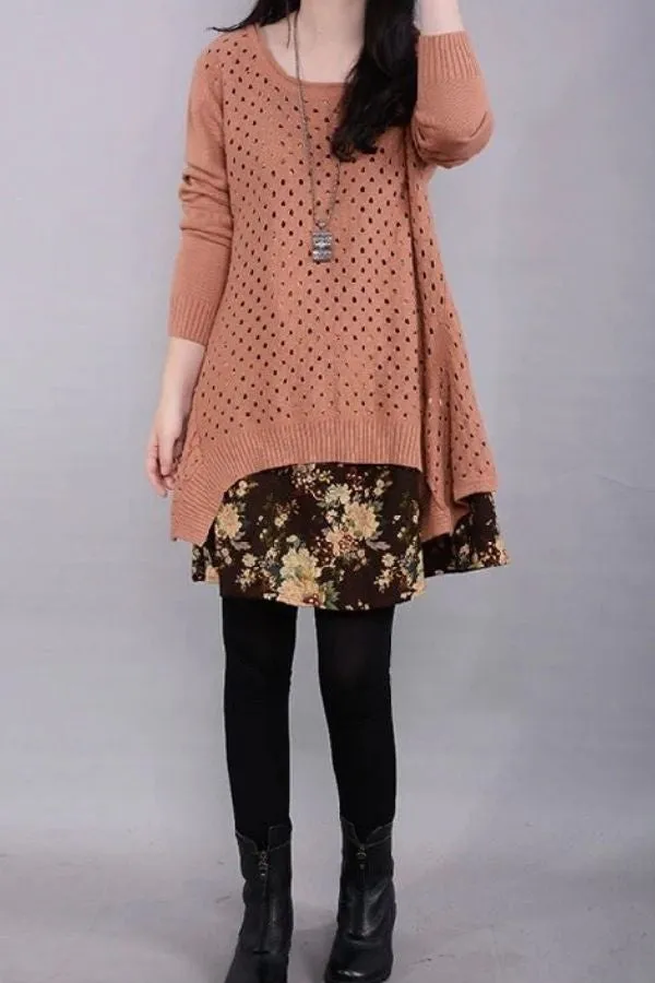 Back Button Two-piece Blouse