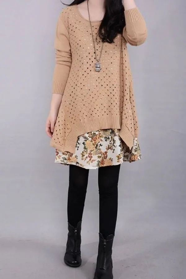 Back Button Two-piece Blouse