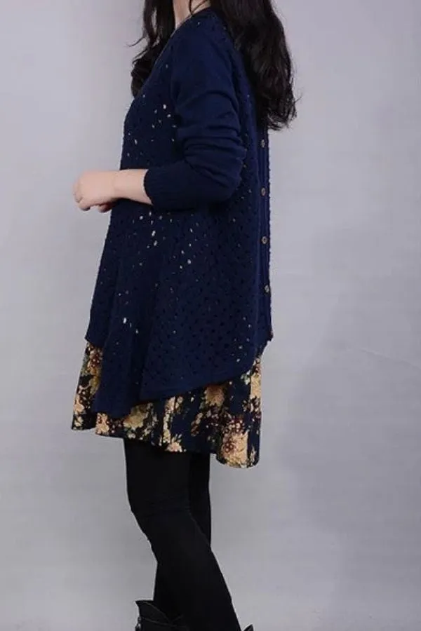 Back Button Two-piece Blouse