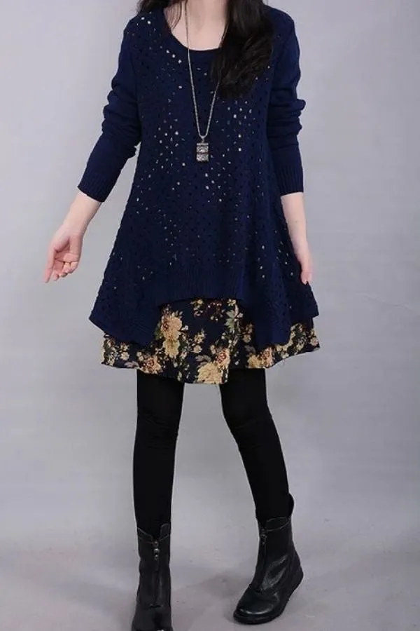 Back Button Two-piece Blouse