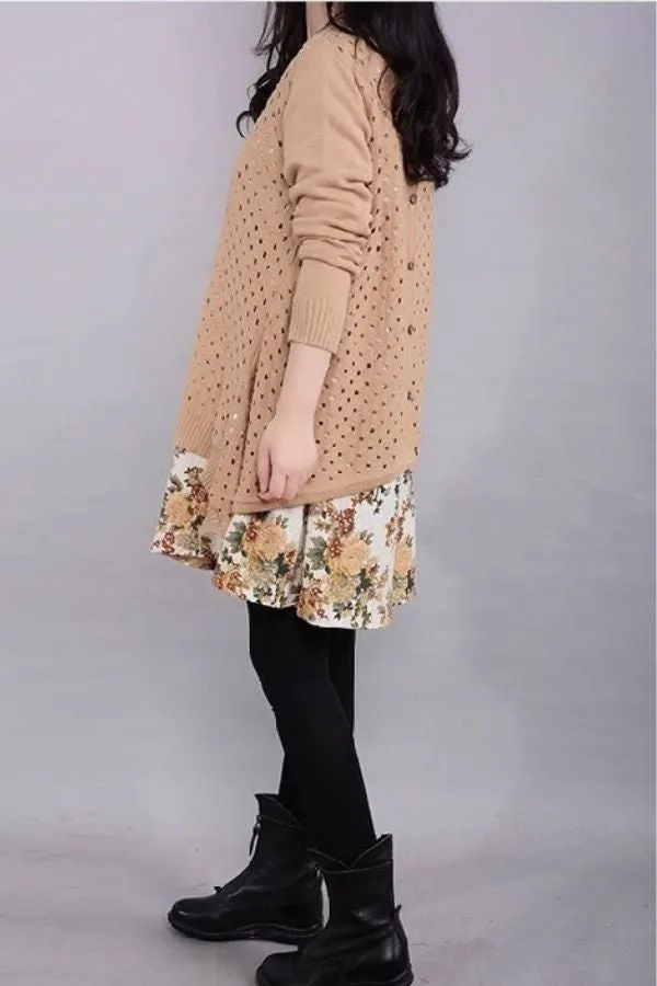 Back Button Two-piece Blouse