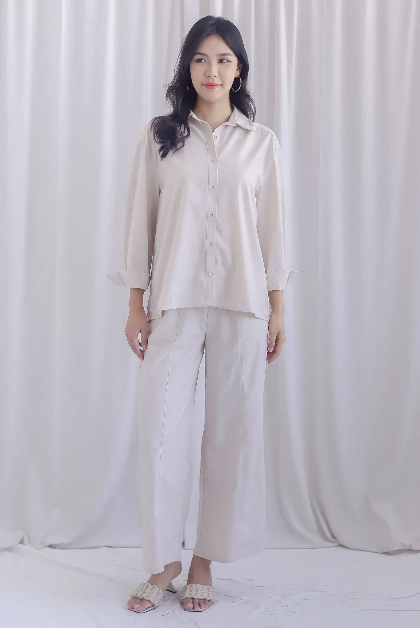 Becca Oversized Shirt In Ecru