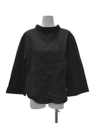 Black High Collar Long Sleeved Blouse