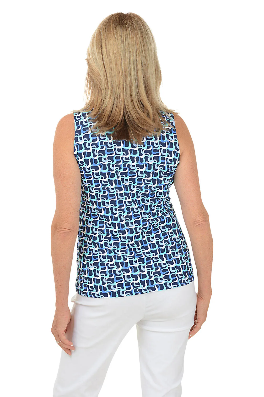 Blue Waves UPF50  Sleeveless Zip Top