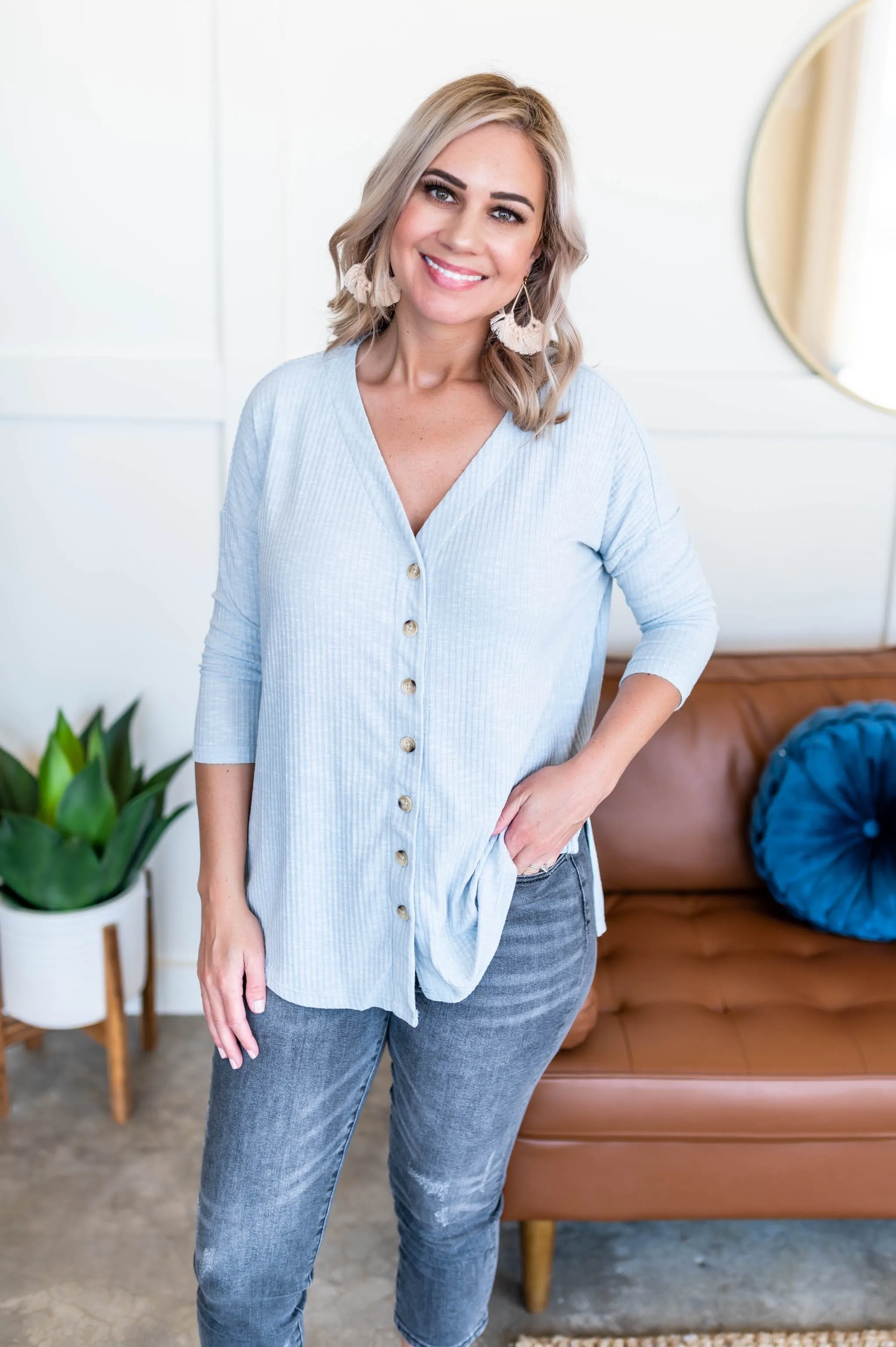 Breath Of Spring Top In Baby Blue