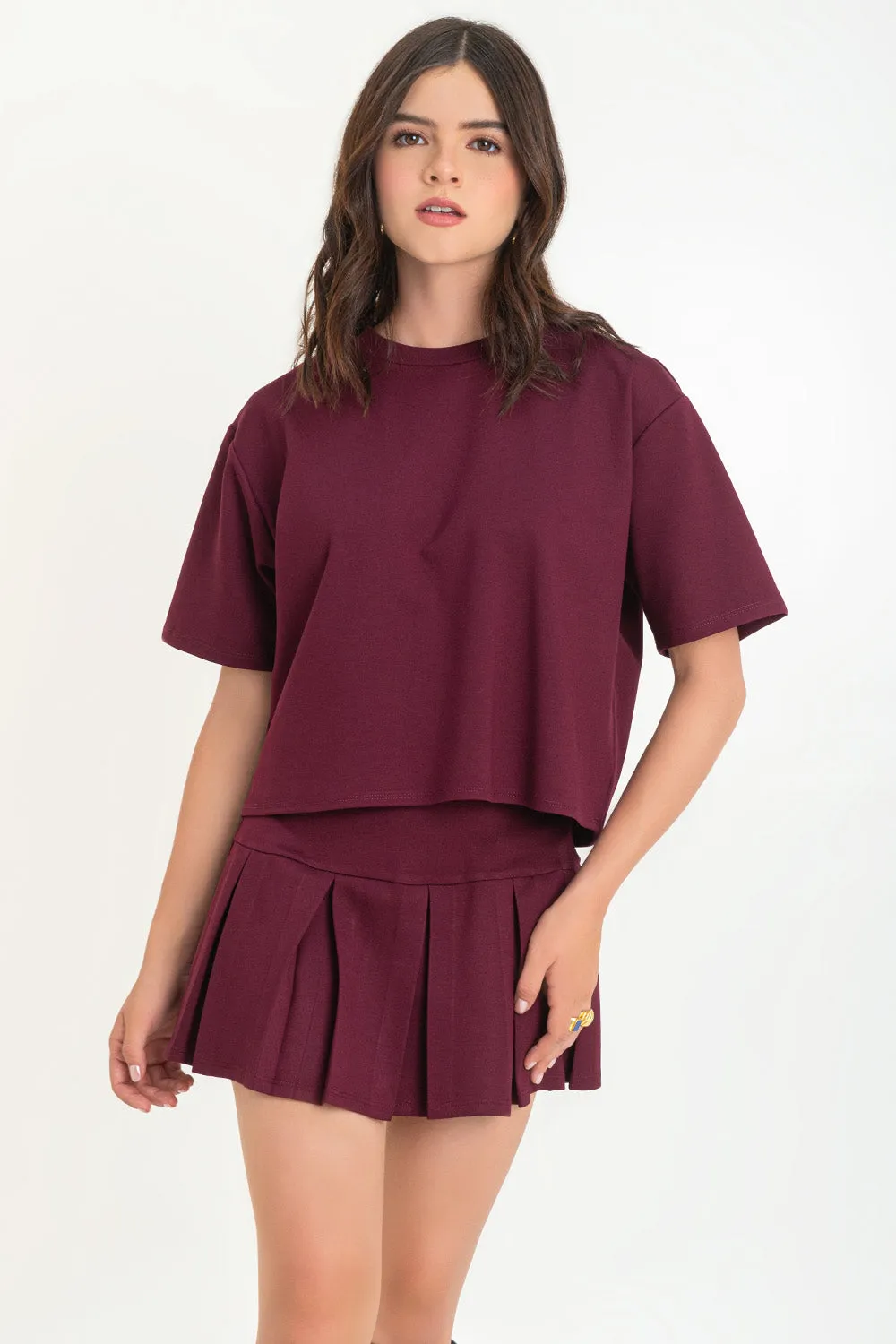 Camiseta de fit recto cuello redondo