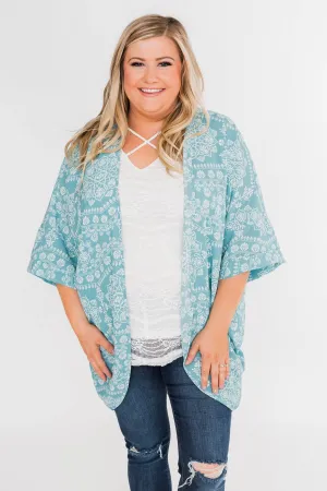Catching The Wind Kimono- Dusty Blue