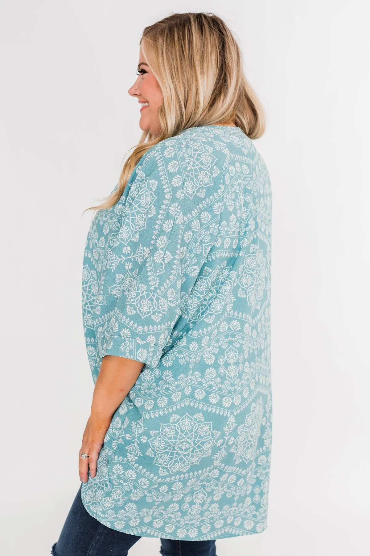 Catching The Wind Kimono- Dusty Blue