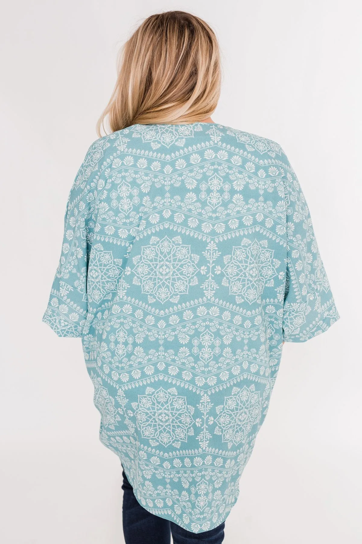 Catching The Wind Kimono- Dusty Blue
