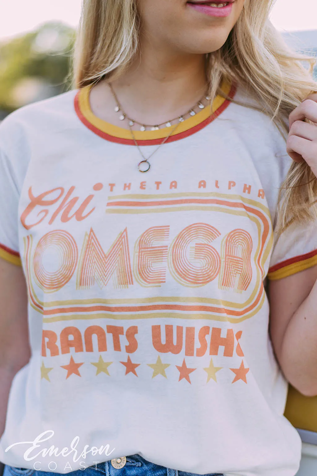 Chi Omega Philanthropy Double Ringer T-Shirt