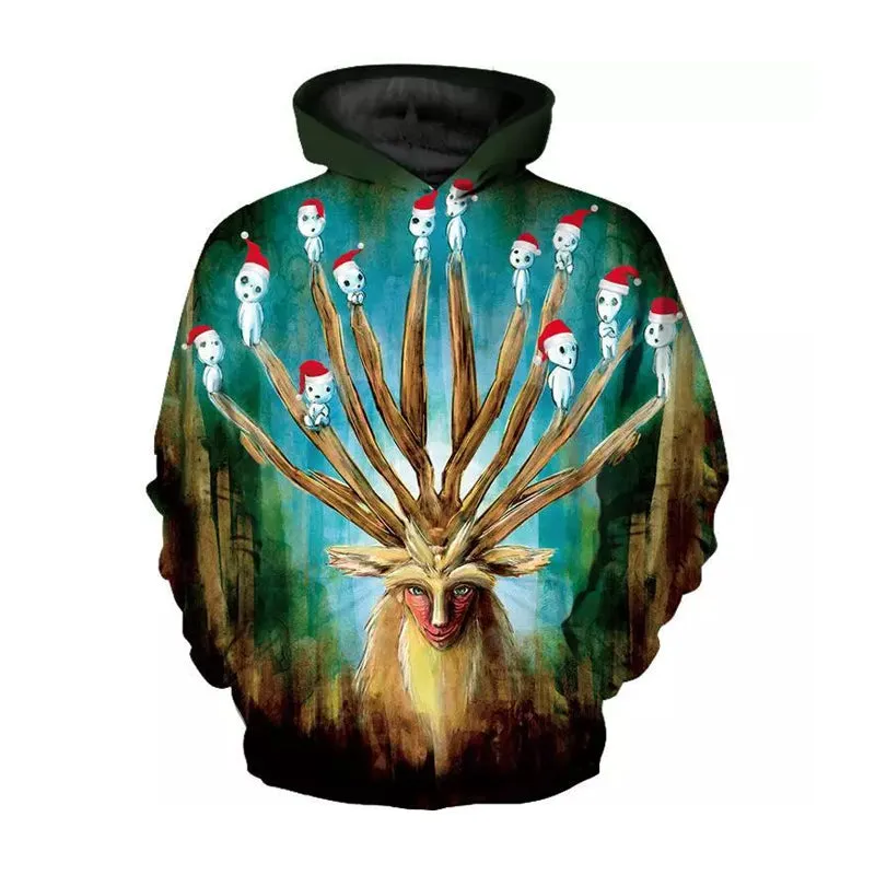 Christmas 3D Deer Casual Pullover Hoodies
