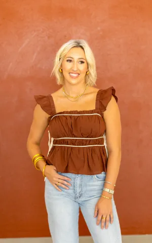 Coffee House Tie Blouse