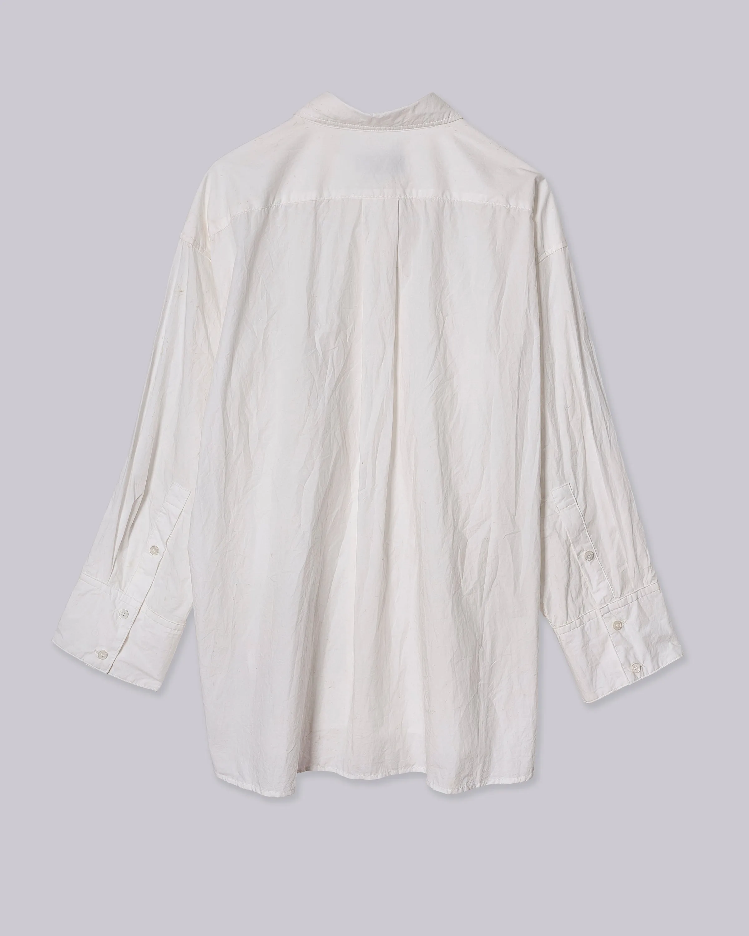Crinkled Oversized Shirt in  White