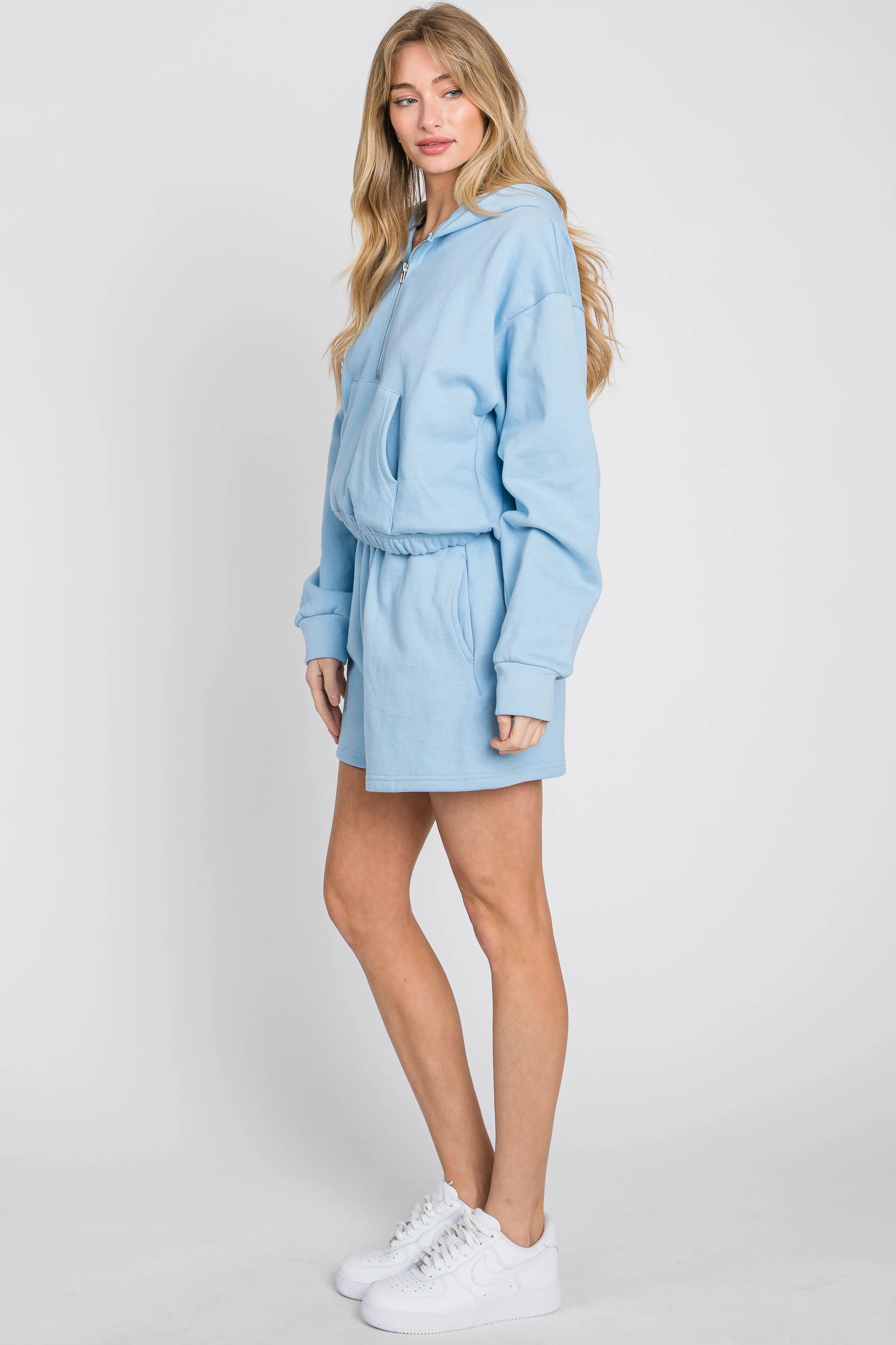CROP HOODIE QUARTER ZIP