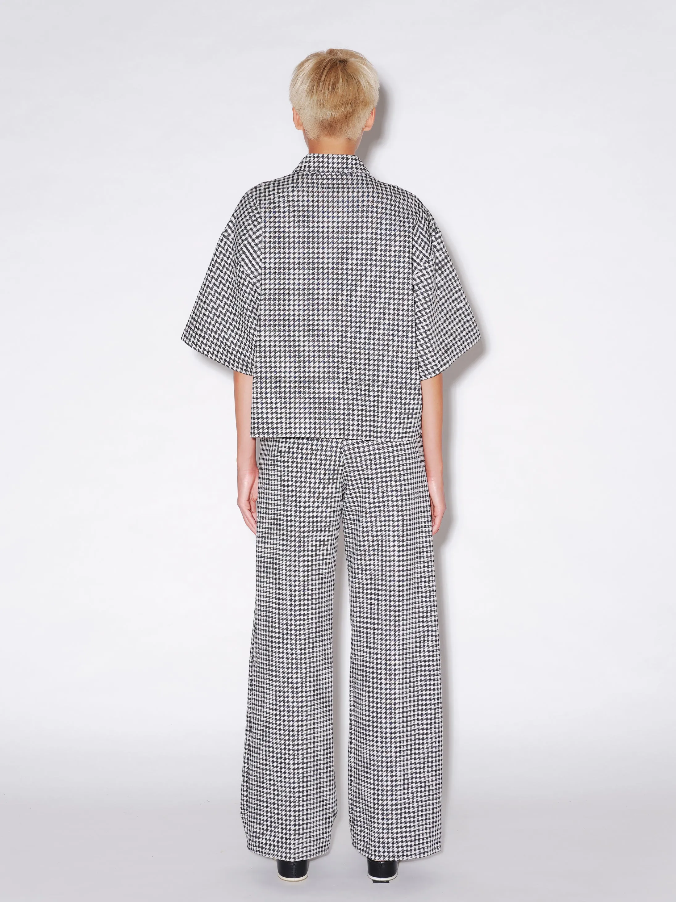 CROPPED OVERSIZED POLO - GINGHAM