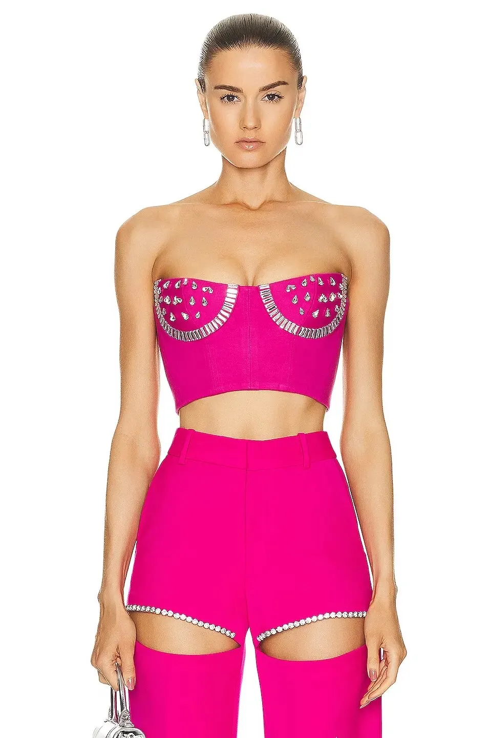 Crystal Short Tops Bandage Pants Set