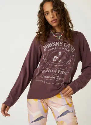 DAYDREAMER Johnny Cash Whiskey Oversized Long Sleeve