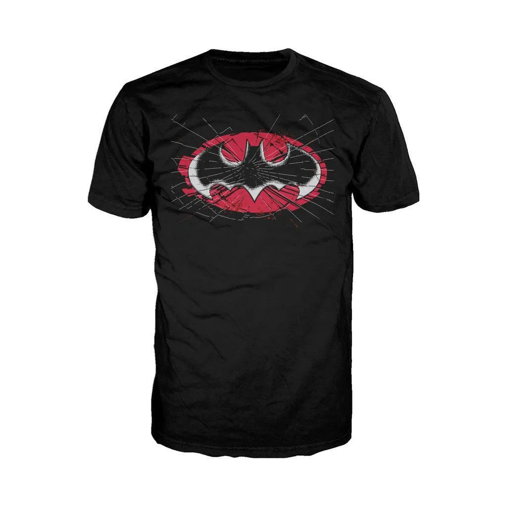 DC Comics Batman Logo Glass Official Men's T-Shirt (Black)