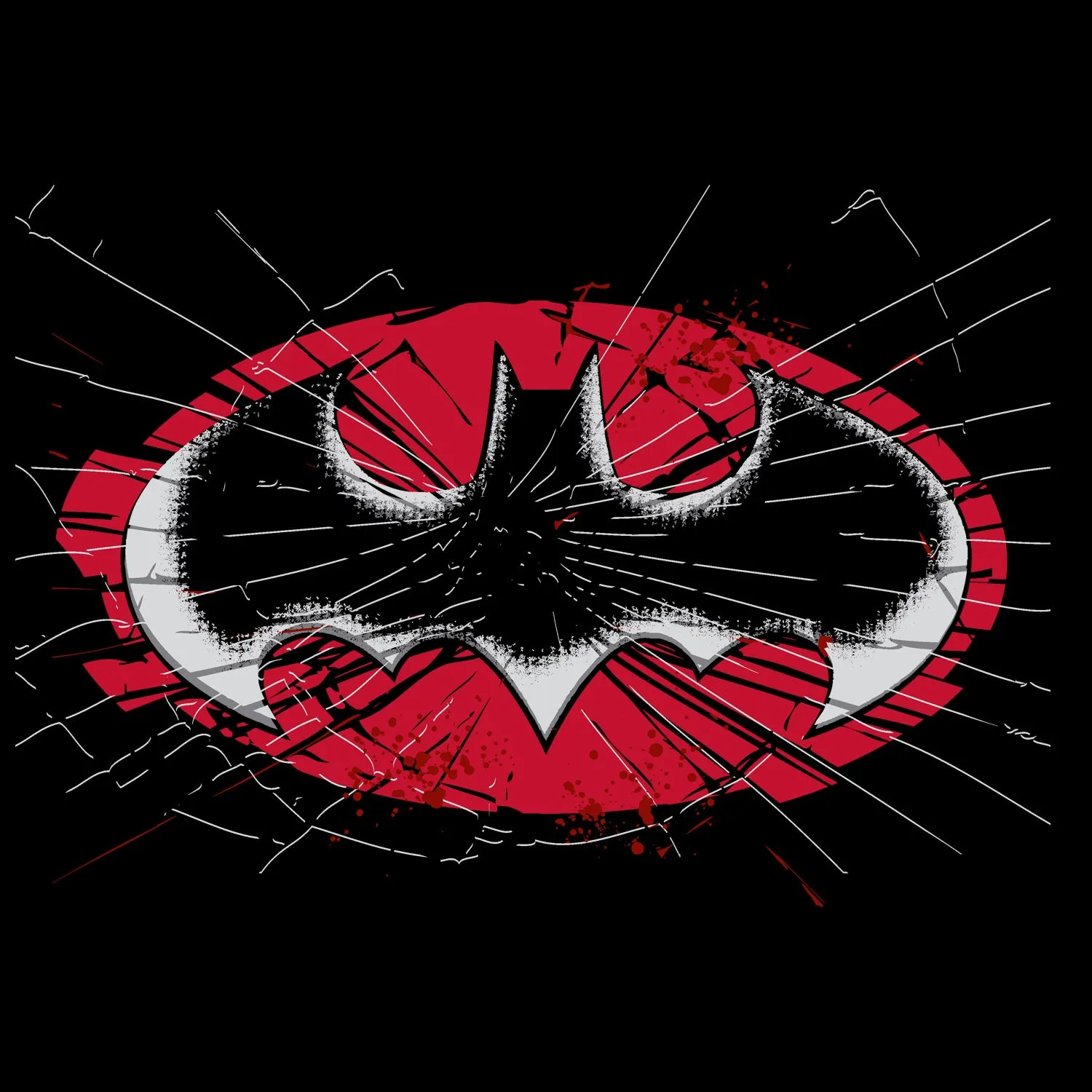 DC Comics Batman Logo Glass Official Men's T-Shirt (Black)