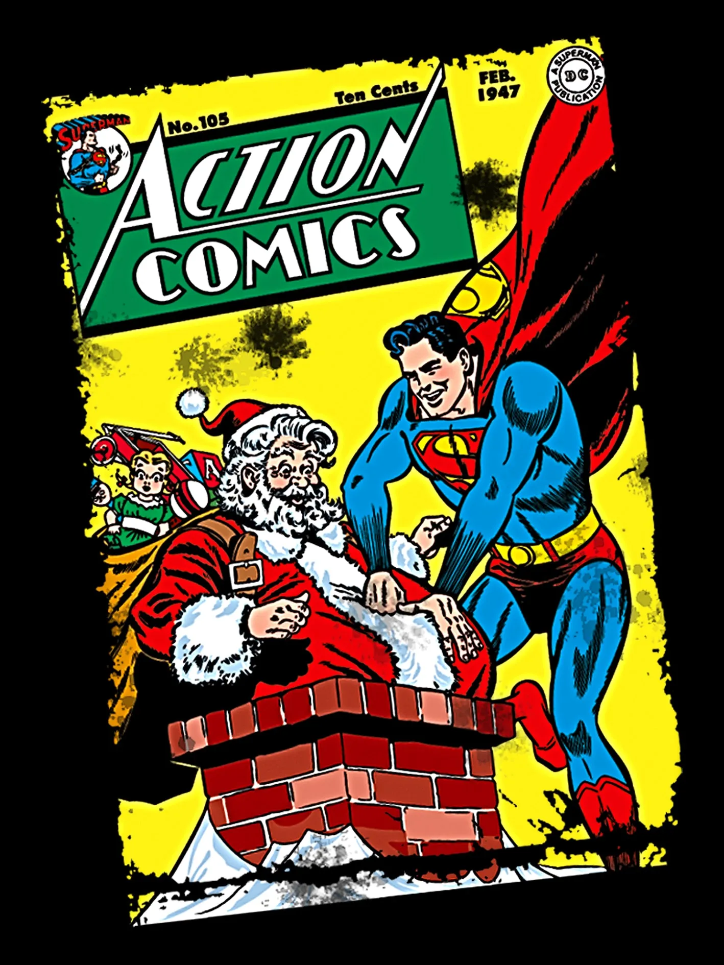 DC Comics Superman Cover 105 Xmas Men's T-Shirt