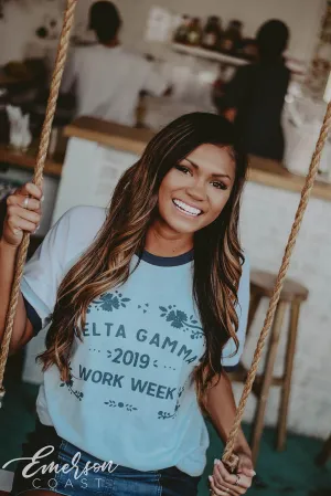 Delta Gamma Work Week Ringer Tee