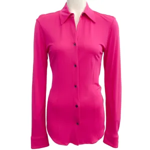 Dries van Noten Fuchsia Jersey Button Front Shirt
