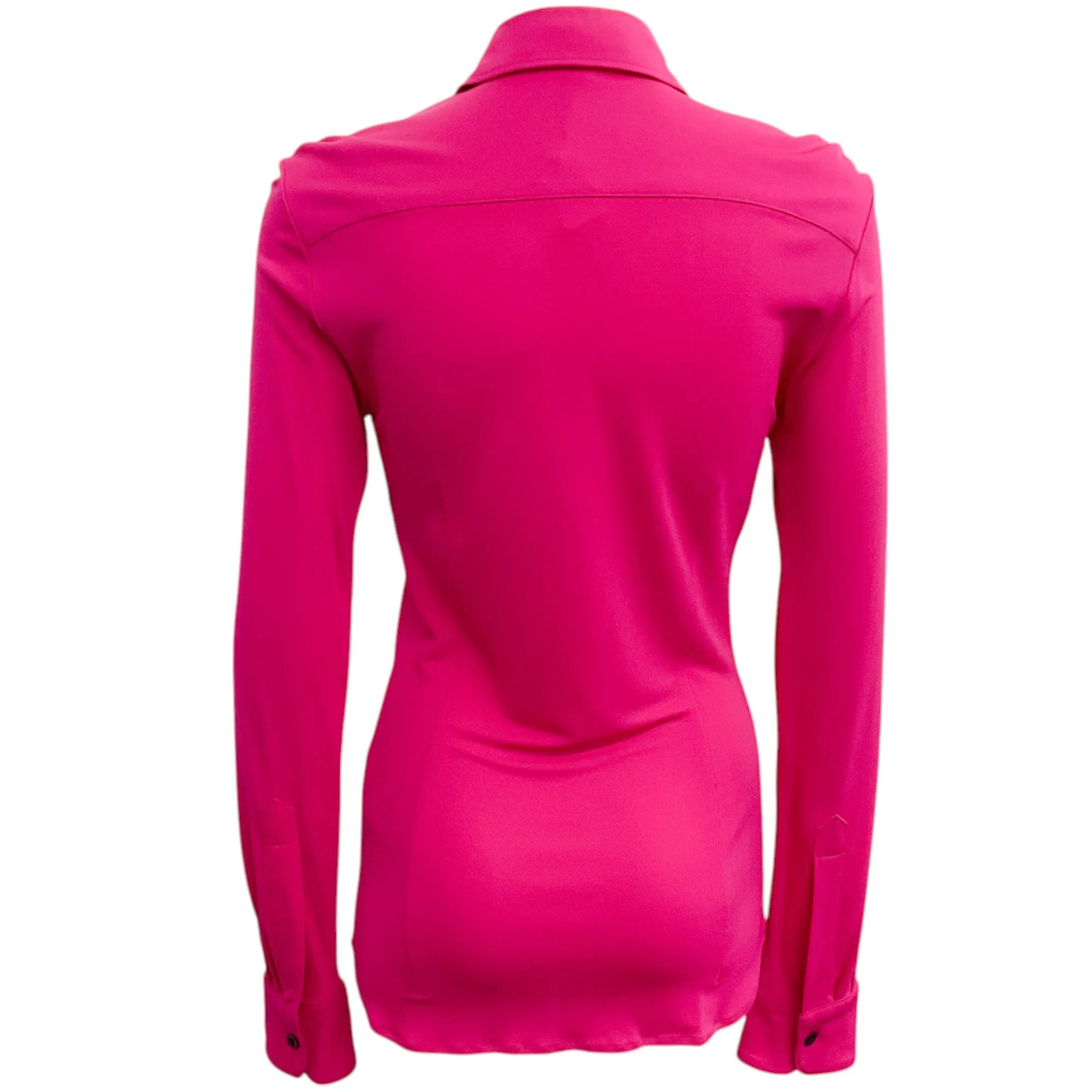Dries van Noten Fuchsia Jersey Button Front Shirt