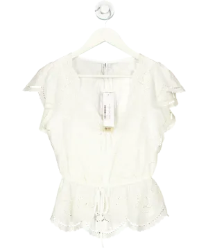 FOREVER NEW Cream Emmy Embroidered Blouse UK 6