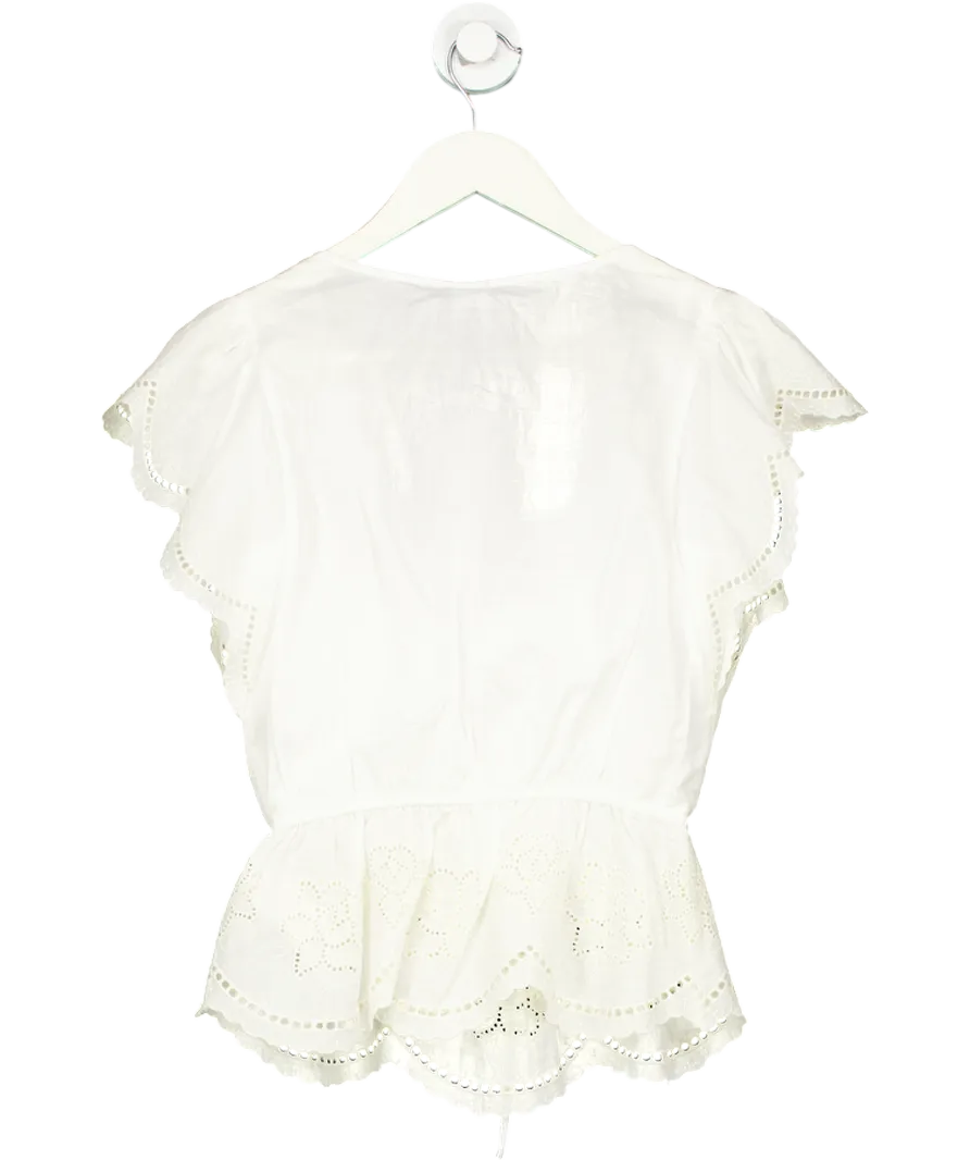 FOREVER NEW Cream Emmy Embroidered Blouse UK 6