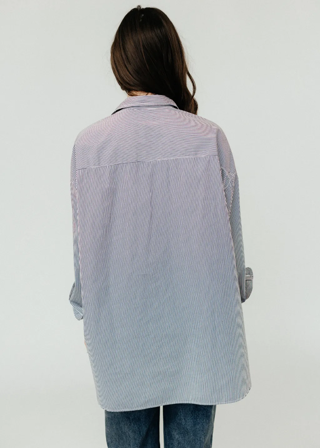 Frank & Eileen 'Shirley' Oversized Button-Up in Navy Stripe