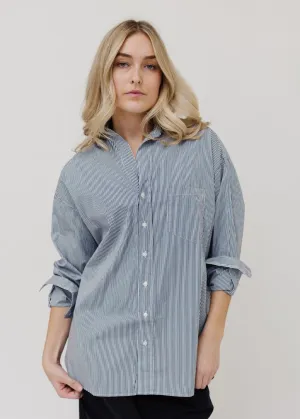 Frank & Eileen 'Shirley' Oversized Button-Up in Navy Stripe