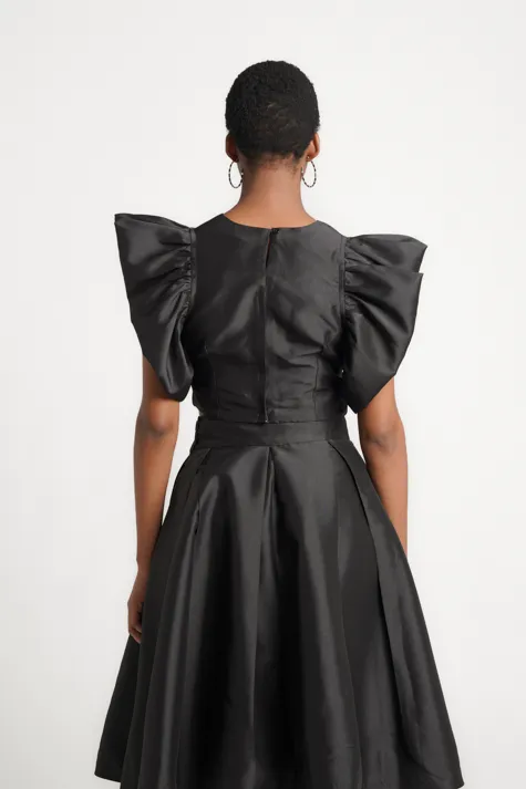 Frida Black Cropped Top