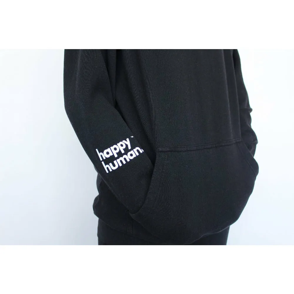 Happy Human Hoodie | Black | Adult
