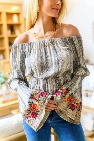Hazel Blues® |  Don't Tempt Me Embroidered Blouse