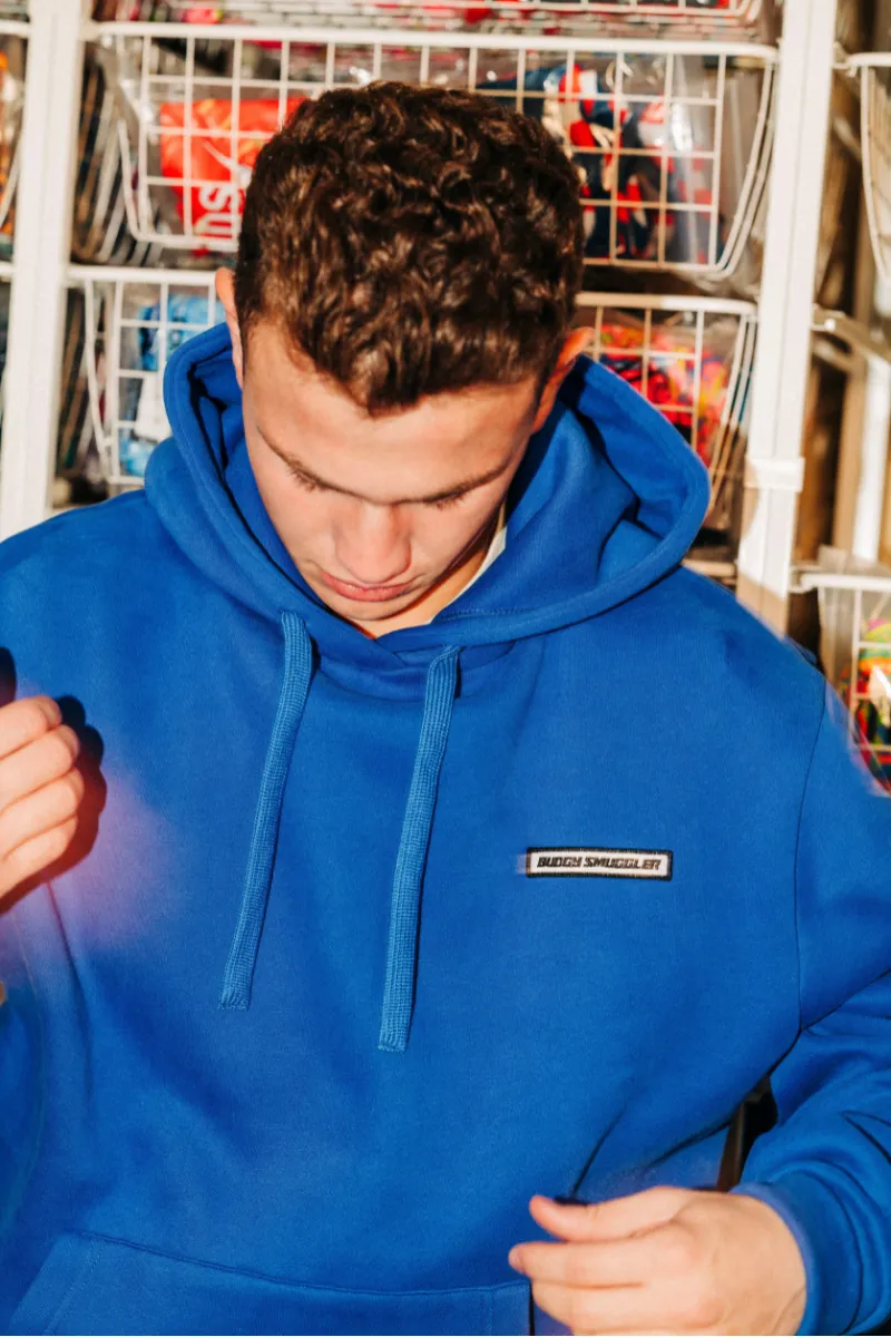 Hoodie in Bright Blue Badge