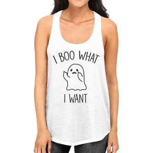 I Boo What I Want Ghost Women's Tank Top- White