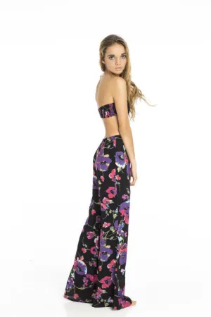 Indah High Waisted Maxi Skirt | Poppy Print