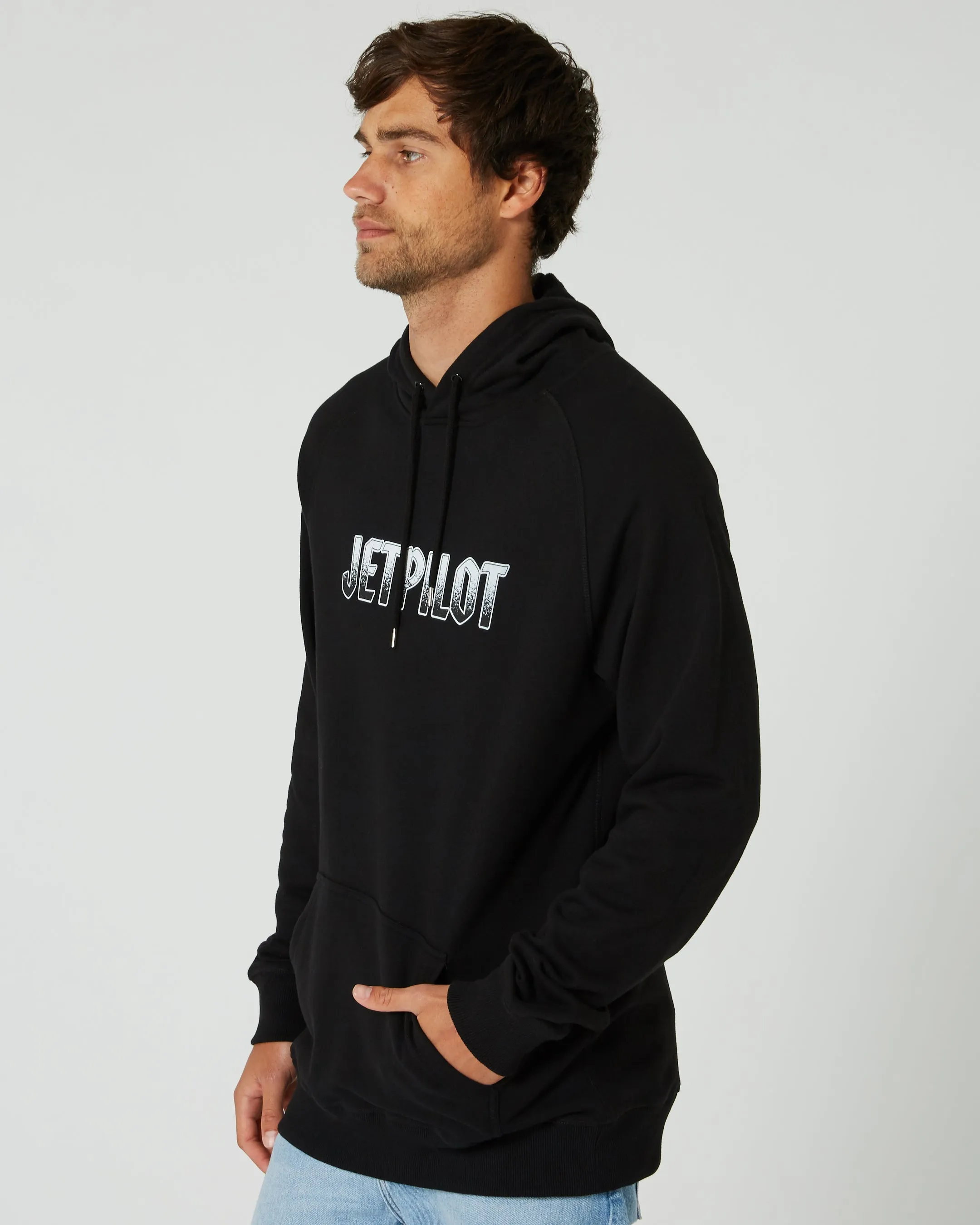 Jetpilot Shark Flash Mens Pullover Hoodie - Black